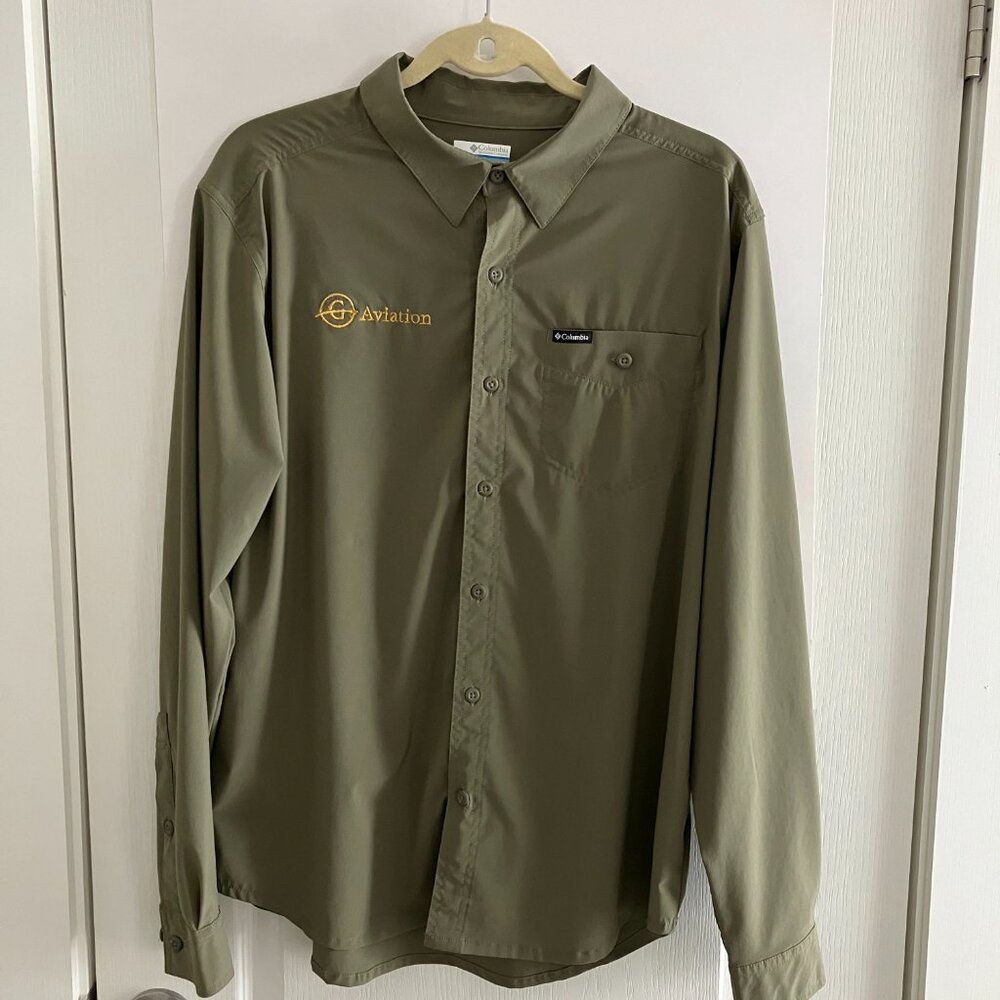 Columbia Long Sleeve Shirt Size large Green Great Condition